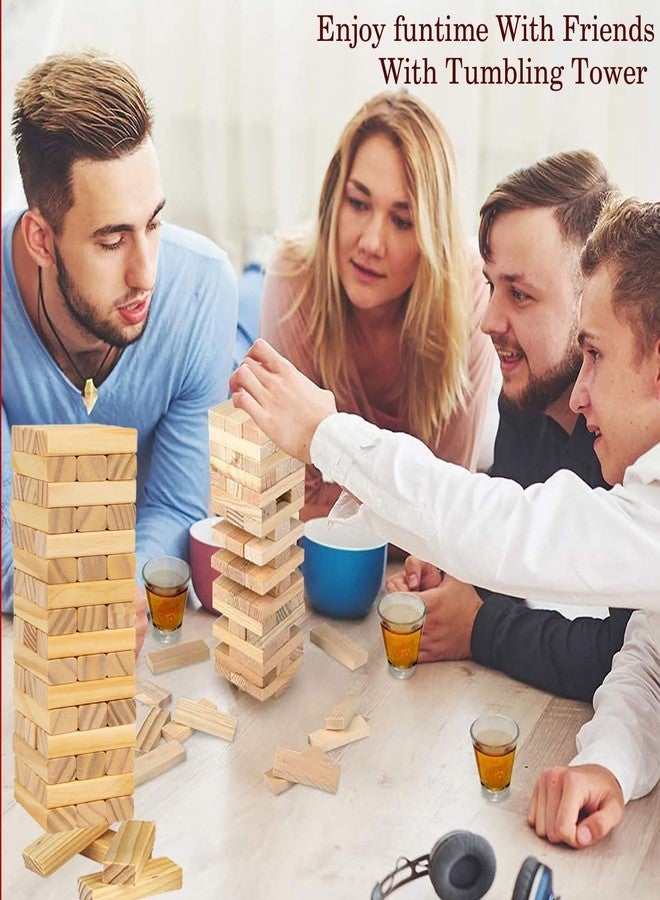 TVM Tumbling Tower Game for Kids and Adults, Wooden Blocks 54 Pcs, Stacking Game Challenging|Maths Game - Image 2